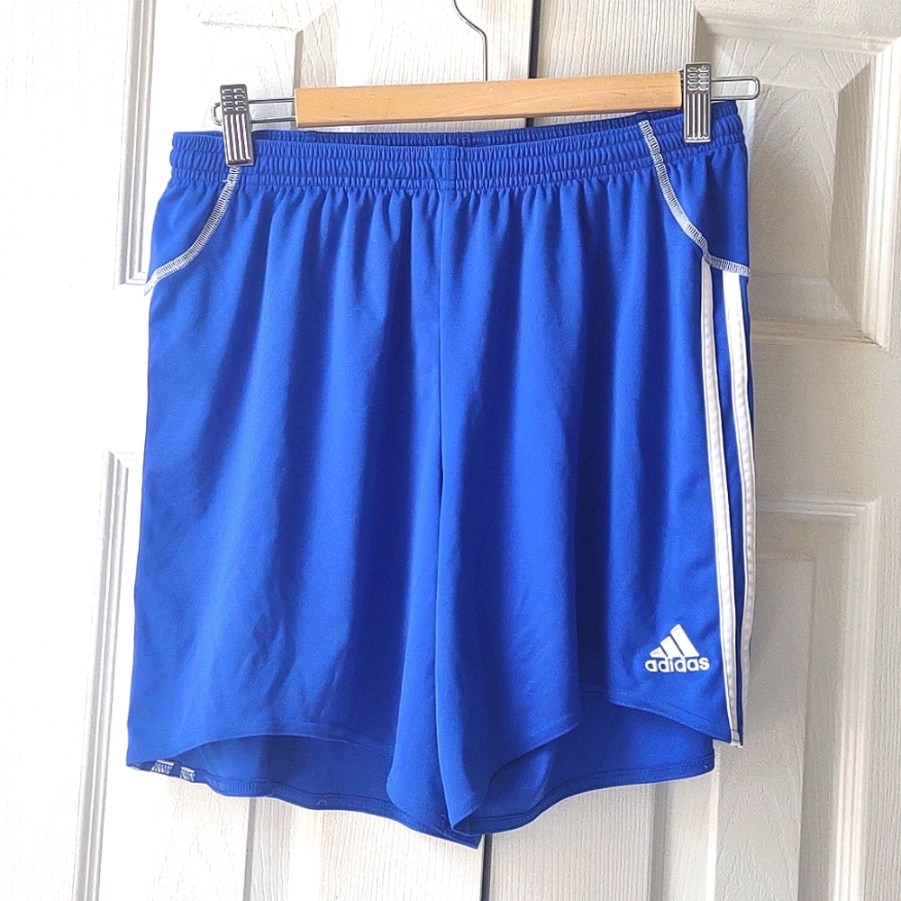 Women's Adidas blue soccer shorts